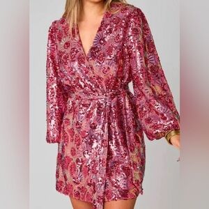 Buddy Love Adeline Sequin Wrap Dress